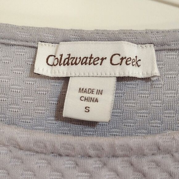 Coldwater Creek Women's Size Small Silver Gray Quilted Flowy Waffle Tunic Top - Picture 4 of 8